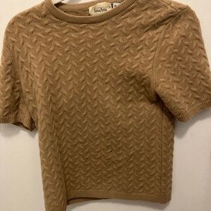 Neiman Marcus cashmere brown shirt sweater
